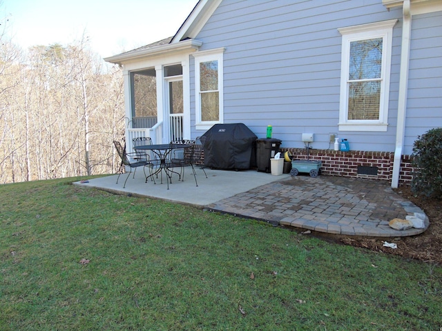 view of patio with area for grilling