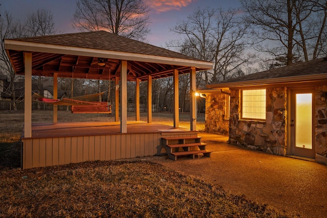 exterior space featuring a gazebo