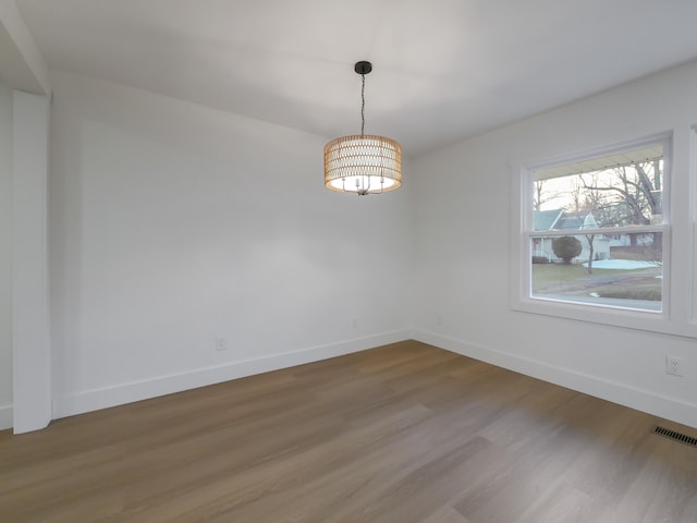 empty room featuring wood-type flooring