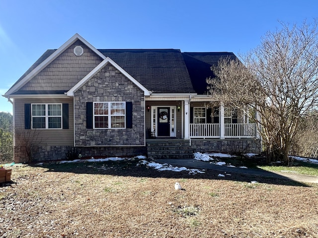 craftsman-style home with covered porch