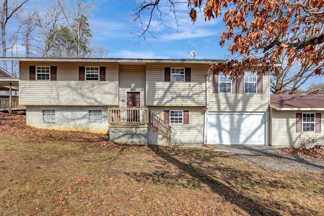 bi-level home with a garage