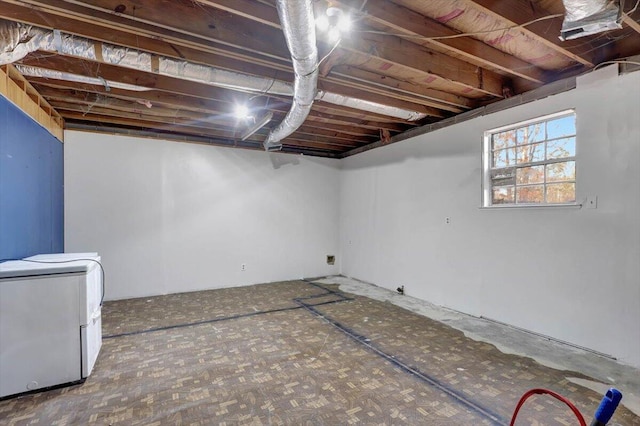 basement with washer / clothes dryer