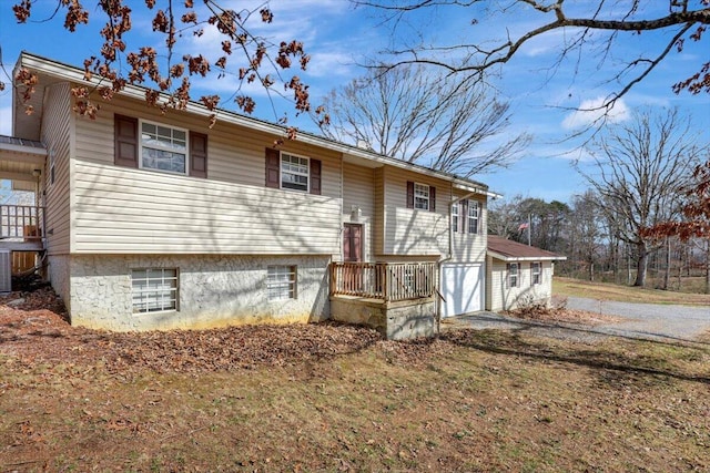 raised ranch with a garage