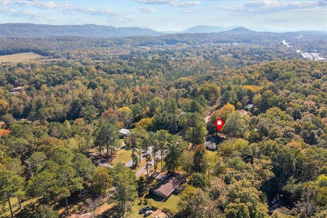 aerial view featuring a mountain view