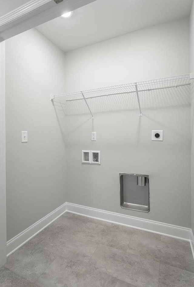 laundry area with electric dryer hookup and washer hookup