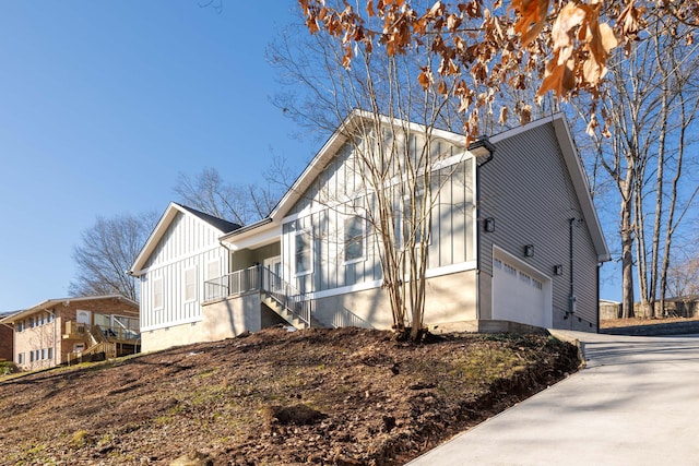 view of home's exterior featuring a garage