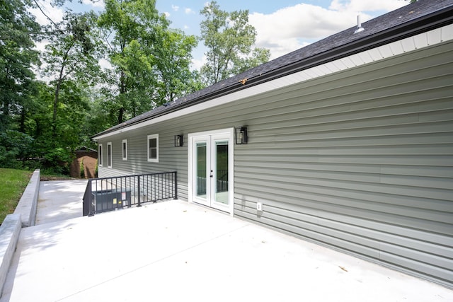 107 Douglas Dr, Chattanooga, TN 37412 - view of patio / terrace with french doors and a storage shed