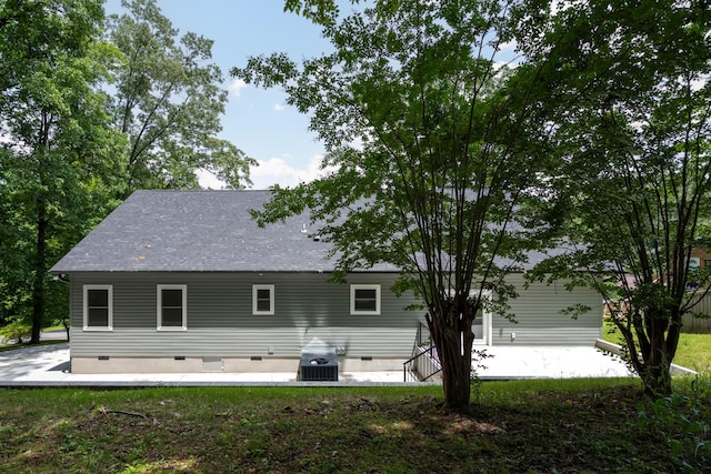 107 Douglas Dr, Chattanooga, TN 37412 - back of house with crawl space, a patio, roof with shingles, and cooling unit