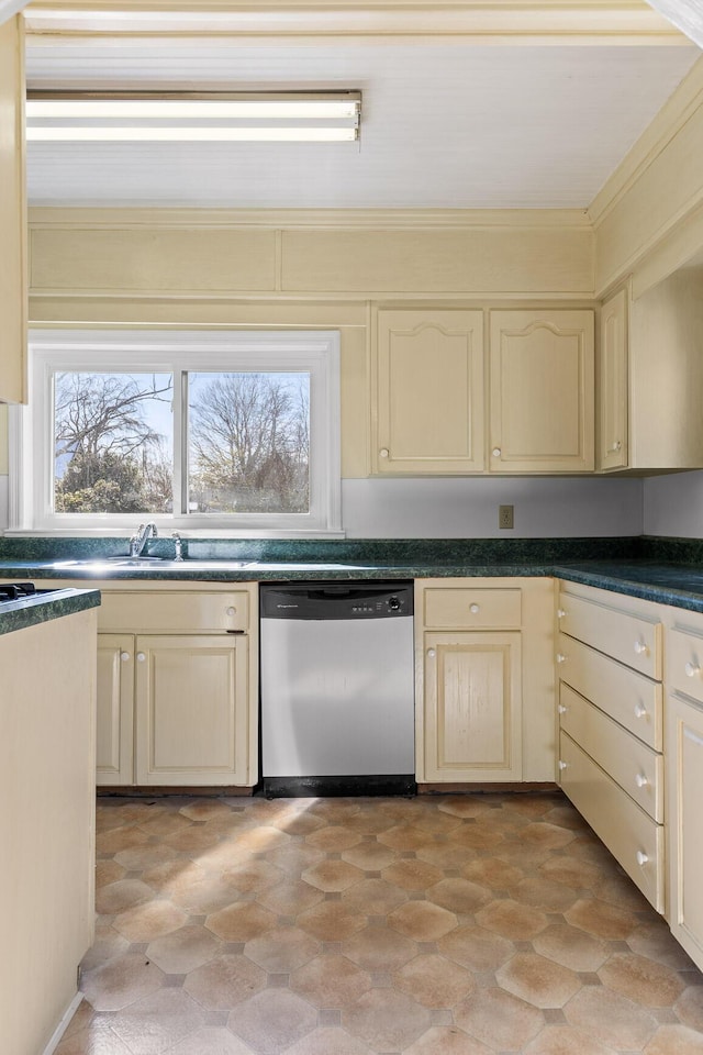 kitchen with dishwasher and cream cabinets