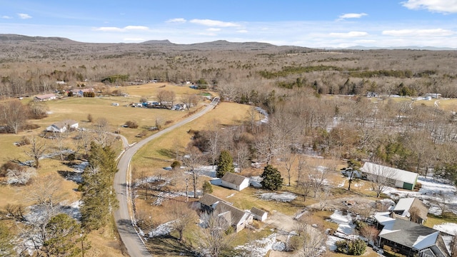 drone / aerial view with a mountain view