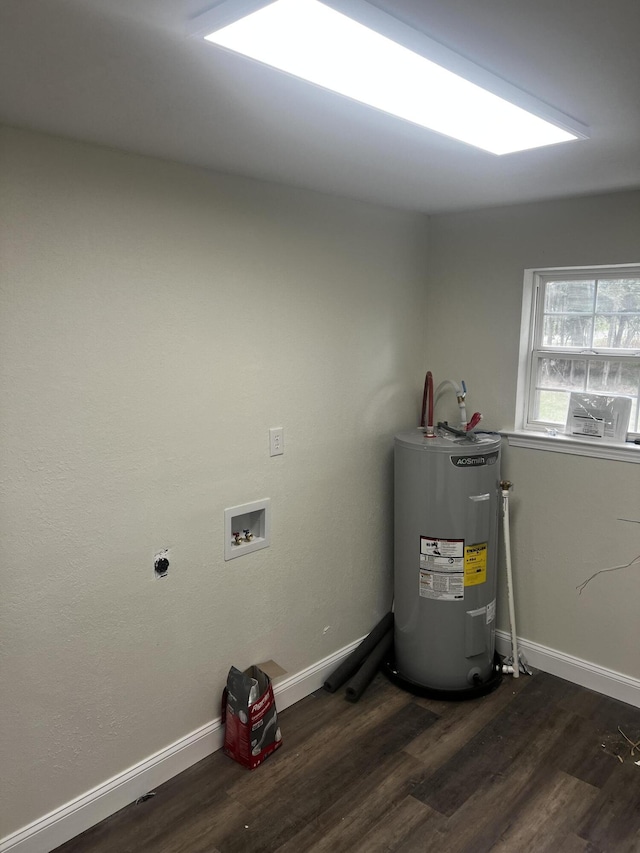 utility room with electric water heater