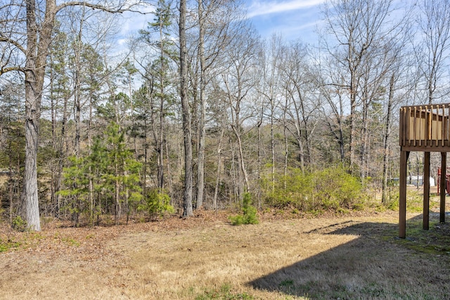 view of yard featuring a deck