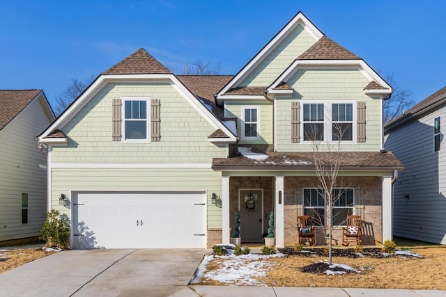 craftsman-style home featuring a garage