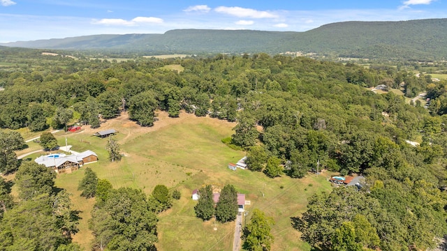 aerial view featuring a mountain view