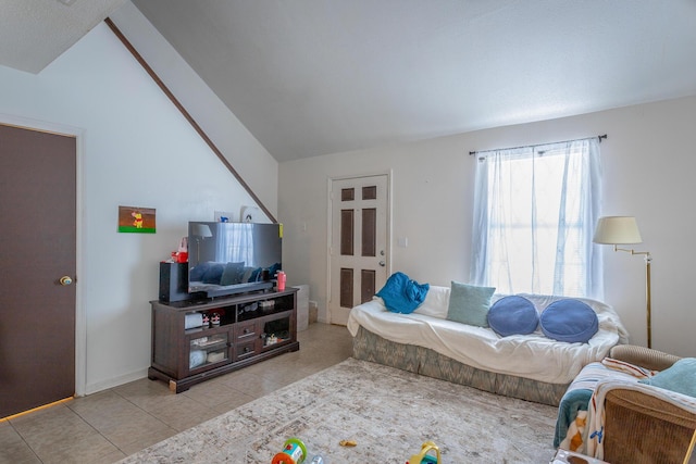 view of tiled living room