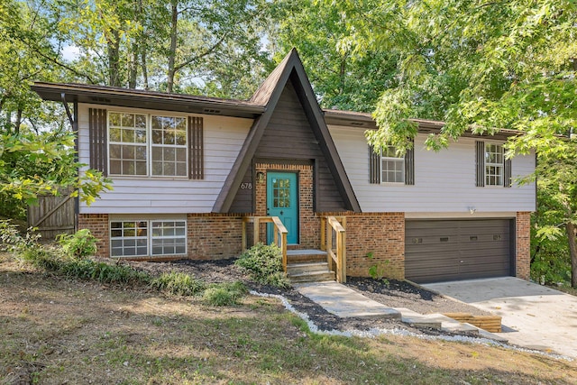 view of front of home with a garage