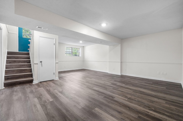 interior space featuring dark wood-type flooring