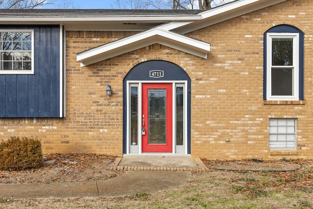 view of exterior entry