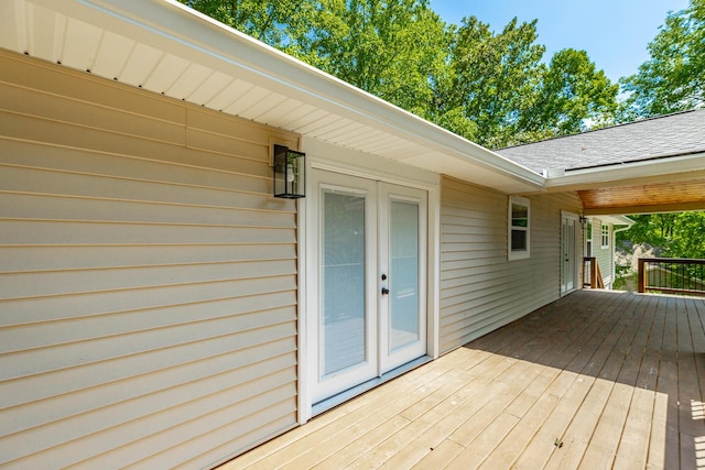 deck featuring french doors