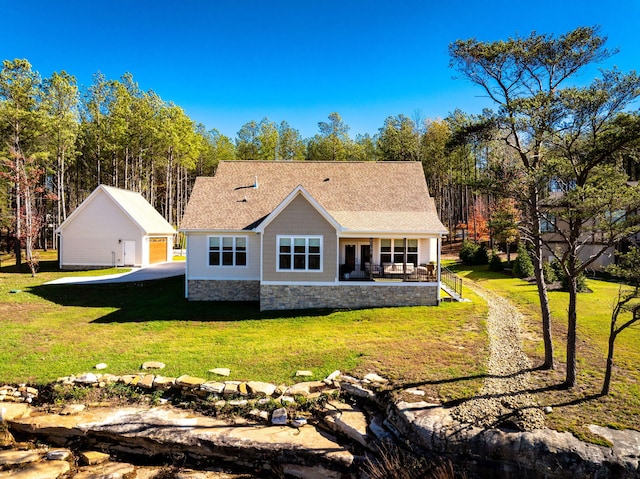 3745 Raulston Falls Rd, Jasper, TN 37347 - back of property with a garage and a yard