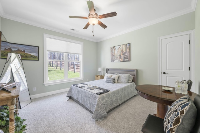 3745 Raulston Falls Rd, Jasper, TN 37347 - bedroom with crown molding, ceiling fan, and carpet