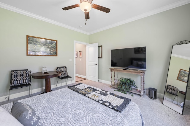 3745 Raulston Falls Rd, Jasper, TN 37347 - carpeted bedroom with ceiling fan and ornamental molding