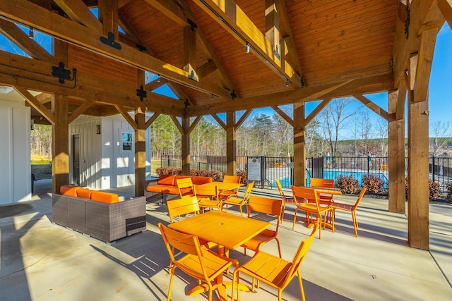 3745 Raulston Falls Rd, Jasper, TN 37347 - view of patio with a gazebo, an outdoor hangout area, and a storage unit