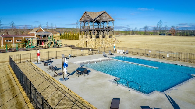 3745 Raulston Falls Rd, Jasper, TN 37347 - view of pool featuring a playground and a patio area