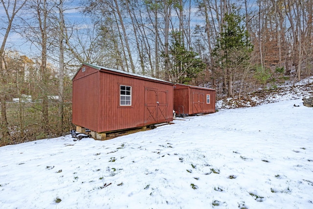 view of snow covered structure