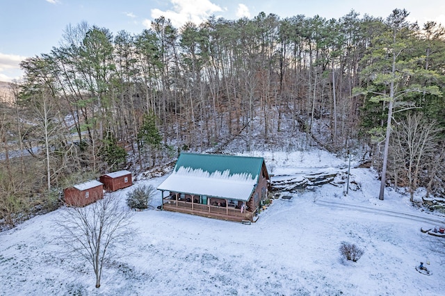 view of snowy aerial view