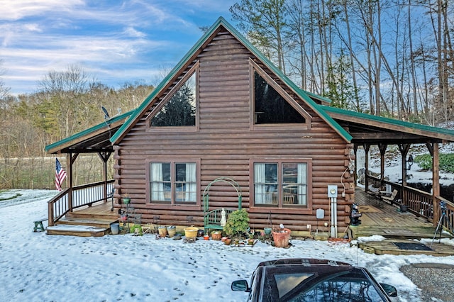 exterior space with covered porch