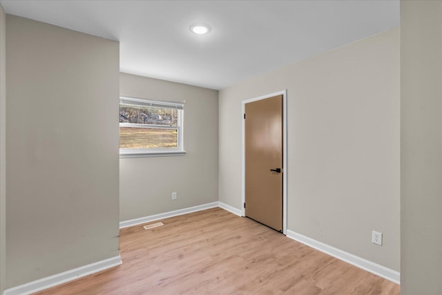 empty room featuring light hardwood / wood-style flooring