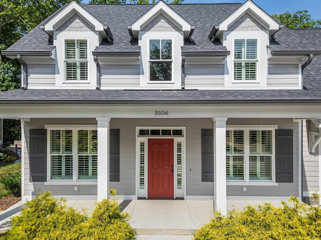 view of front of home featuring covered porch