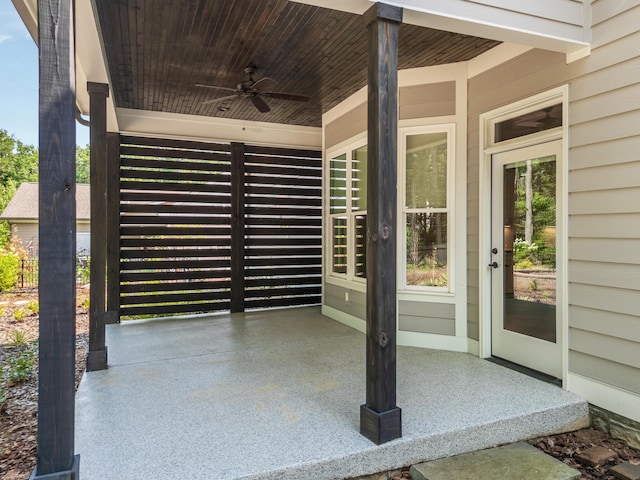 view of patio / terrace with ceiling fan