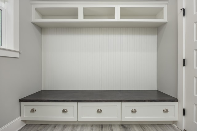 mudroom with light wood-type flooring