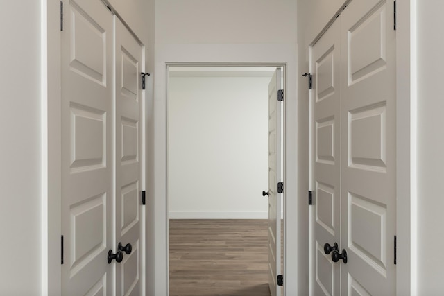 hall featuring hardwood / wood-style flooring