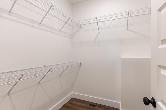 spacious closet featuring hardwood / wood-style flooring