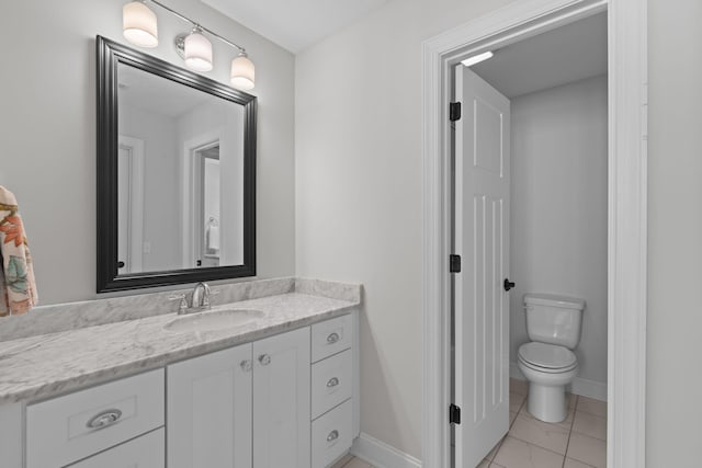 bathroom with toilet and vanity