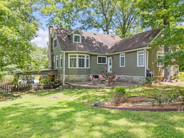 608 Texas Ave, Signal Mountain, TN 37377 - back of house featuring a patio, entry steps, and a chimney