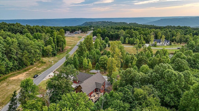 view of aerial view at dusk