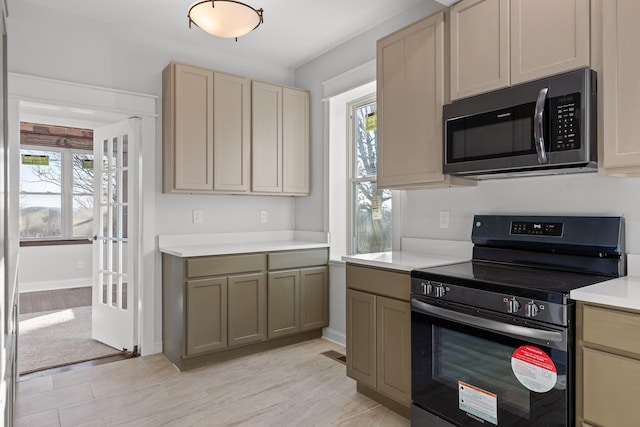 kitchen with electric range