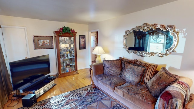 living room featuring hardwood / wood-style flooring