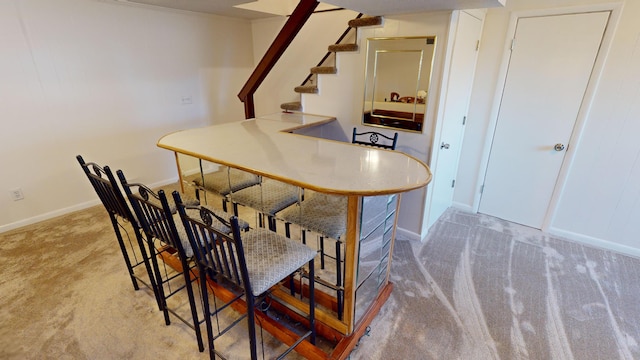 view of carpeted dining room