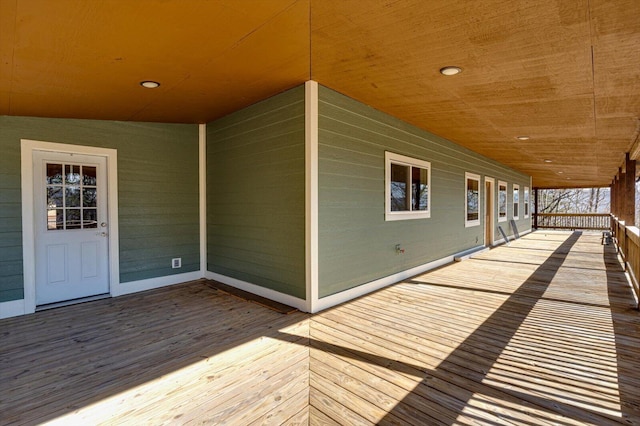 wooden terrace with covered porch