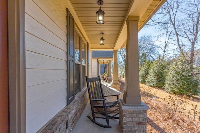 view of patio with a porch