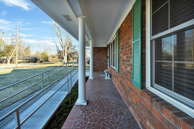 balcony with covered porch