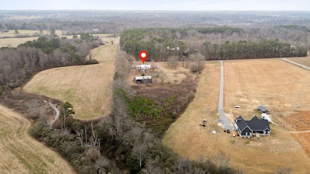 bird's eye view featuring a rural view