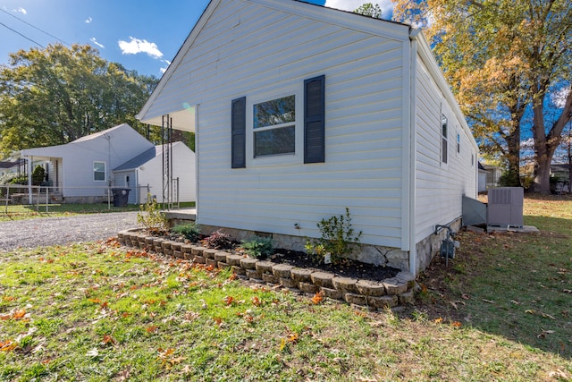 view of home's exterior featuring a lawn