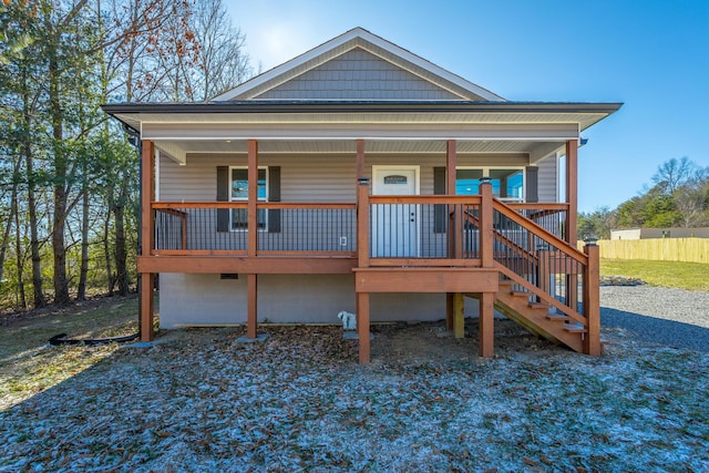 view of front of house featuring a porch