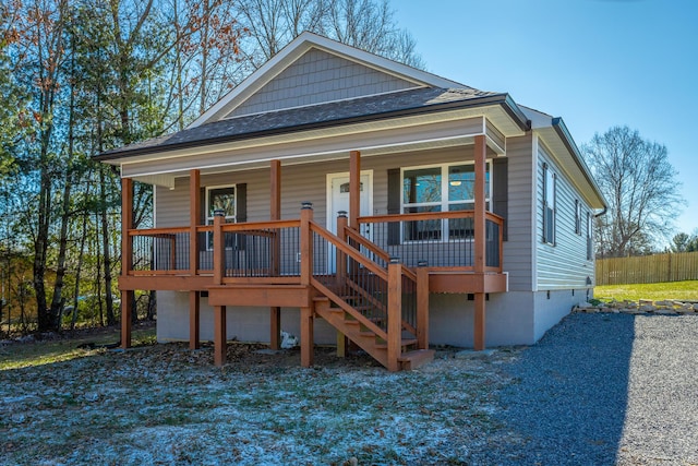 view of front facade with a porch